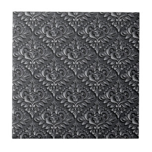 Damask Pattern Black Achtergrond-23961 Tegeltje