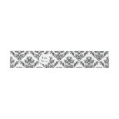 Damask Pattern, Black and White, Baby Shower Uitnodigingen Wikkel (Vlak)
