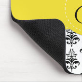 Damask Pattern, Black and White Damask, Monogram Muismat (Hoek)