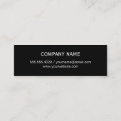 Damask Pattern Black Mini Visitekaartje (Achterkant)