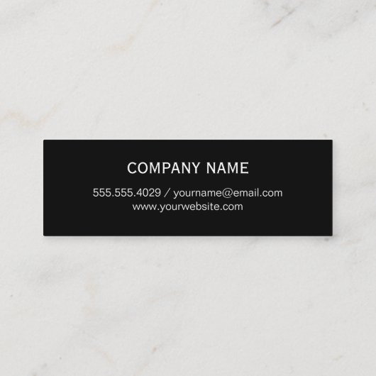 Damask Pattern Black Mini Visitekaartje (Achterkant)