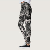 Damask Pattern | Black & Natural Beige Leggings (Links)