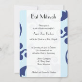 Damask Pattern, Blue Damask, Bat Mitzvah Kaart (Voorkant)