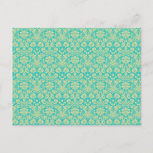 Damask Pattern, Blue Damask, French Damask Briefkaart (Voorkant)