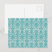 Damask Pattern, Blue Damask, French Damask Briefkaart (Voorkant / Achterkant)