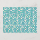 Damask Pattern, Blue Damask, French Damask Briefkaart (Voorkant)