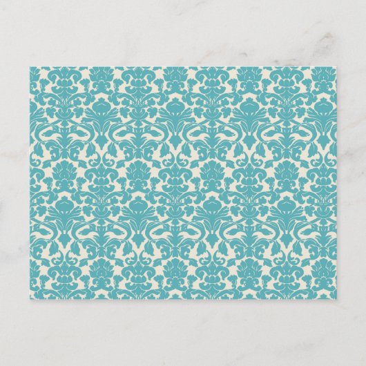 Damask Pattern, Blue Damask, French Damask Briefkaart (Voorkant)