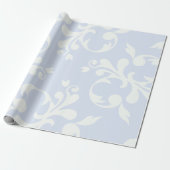 Damask Pattern, Blue Damask, French Damask Cadeaupapier (Uitgerold)