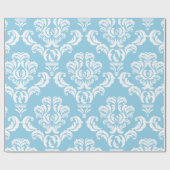 Damask Pattern, Blue Damask, French Damask Cadeaupapier (Vlak)