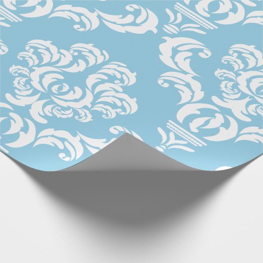 Damask Pattern, Blue Damask, French Damask Cadeaupapier (Hoek)