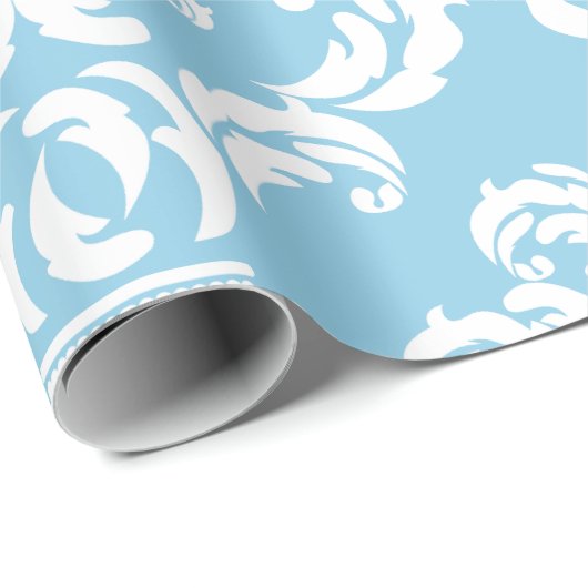 Damask Pattern, Blue Damask, French Damask Cadeaupapier (Rol Hoek)