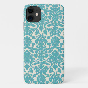 Damask Pattern, Blue Damask, French Damask Case-Mate iPhone Case