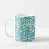 Damask Pattern, Blue Damask, French Damask Koffiemok (Links)