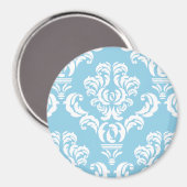 Damask Pattern, Blue Damask, French Damask Magneet (Voorkant / Achterkant)
