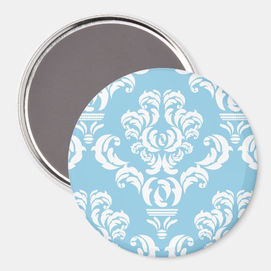 Damask Pattern, Blue Damask, French Damask Magneet (Voorkant / Achterkant)