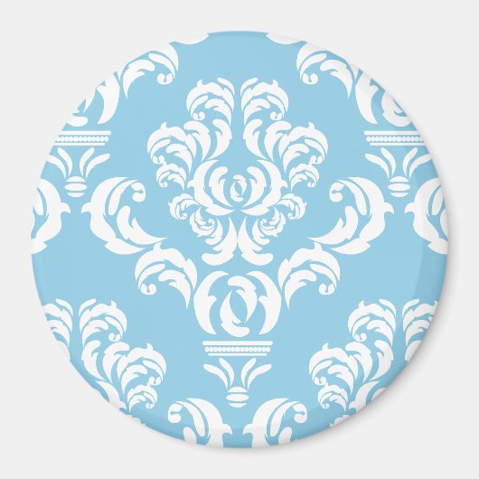 Damask Pattern, Blue Damask, French Damask Magneet (Voorkant)