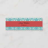 Damask Pattern, Blue Damask, French Damask Mini Visitekaartje (Voorkant)