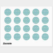 Damask Pattern, Blue Damask, French Damask Ronde Sticker (Vel)