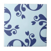 Damask Pattern, Blue Damask, French Damask Tegeltje (Voorkant)