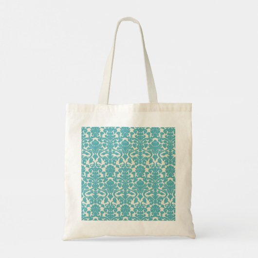 Damask Pattern, Blue Damask, French Damask Tote Bag (Achterkant)