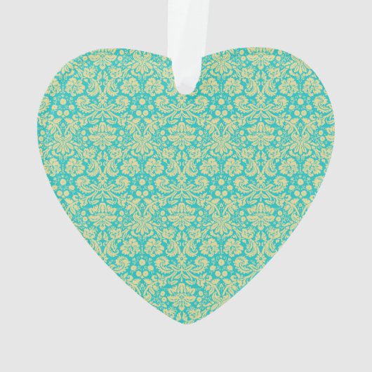 Damask Pattern, Blue Damask, Sweet 16, Birthday Ornament (achterkant)