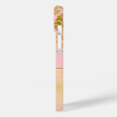 Damask Pattern Blush Pink Gold Name Monogram Case-Mate iPhone Case (Achterkant / Links)