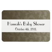 Damask Pattern, Brown Damask, Baby shower Magneet (Horizontaal)