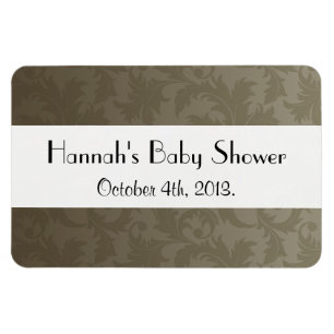 Damask Pattern, Brown Damask, Baby shower Magneet