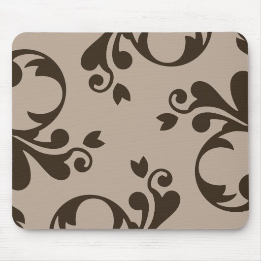 Damask Pattern, Brown Damask, French Damask Muismat (Voorkant)