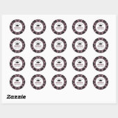 Damask Pattern Custom Afstuderen Ronde Sticker (Vel)