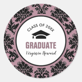 Damask Pattern Custom Afstuderen Ronde Sticker