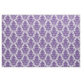 Damask Pattern - Deep Paars op White Stof (Fat Quarter)