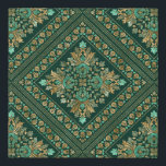 Damask Pattern - Emerald green and gold Imitatie Canvas Print<br><div class="desc">Damask Pattern - Emerald green and gold</div>