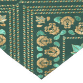  Damask Pattern - Emerald green and gold Korte Tafelloper (Hoek)