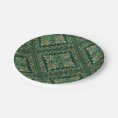 Damask Pattern - Emerald green and gold Papieren Bordje (Gekanteld)