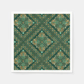 Damask Pattern - Emerald green and gold Servet (Voorkant)