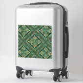Damask Pattern - Emerald green and gold Sticker (Koffer)