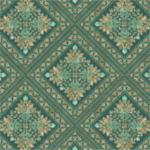 Damask Pattern - Emerald green and gold Sticker (Voorkant)