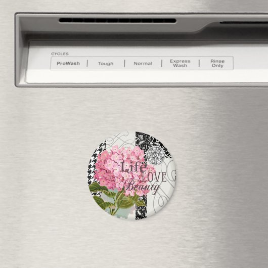 Damask Pattern Floral Decor Love Life Magneet (Insitu (Vaatwasser))