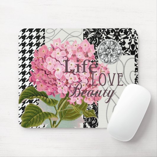 Damask Pattern Floral Decor Love Life Muismat (Met muis)