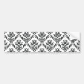 Damask Pattern, French Damask, Black and White Bumpersticker (Voorkant)