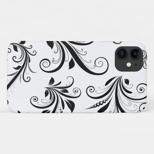 Damask Pattern, French Damask, Black and White Case-Mate iPhone Case (Achterkant (horizontaal))