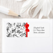 Damask Pattern, French Damask, Black and White Etiket (Insitu)