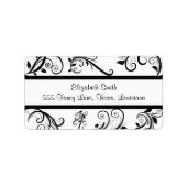 Damask Pattern, French Damask, Black and White Etiket (Voorkant)