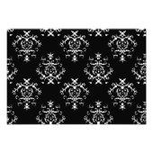 Damask Pattern, French Damask, Black and White Foto Afdruk (Voorkant)
