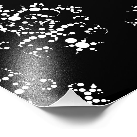 Damask Pattern, French Damask, Black and White Foto Afdruk (Hoek)