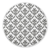 Damask Pattern, French Damask, Black and White Keramische Knop (Voorkant)