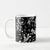 Damask Pattern, French Damask, Black and White Koffiemok (Links)