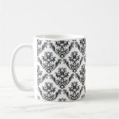 Damask Pattern, French Damask, Black and White Koffiemok (Links)