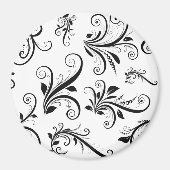 Damask Pattern, French Damask, Black and White Magneet (Voorkant)